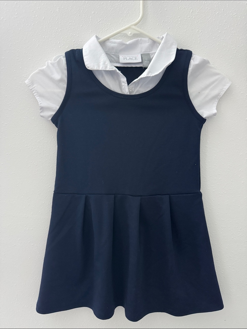 The Children's Place Navy Dress with White Polo Collar